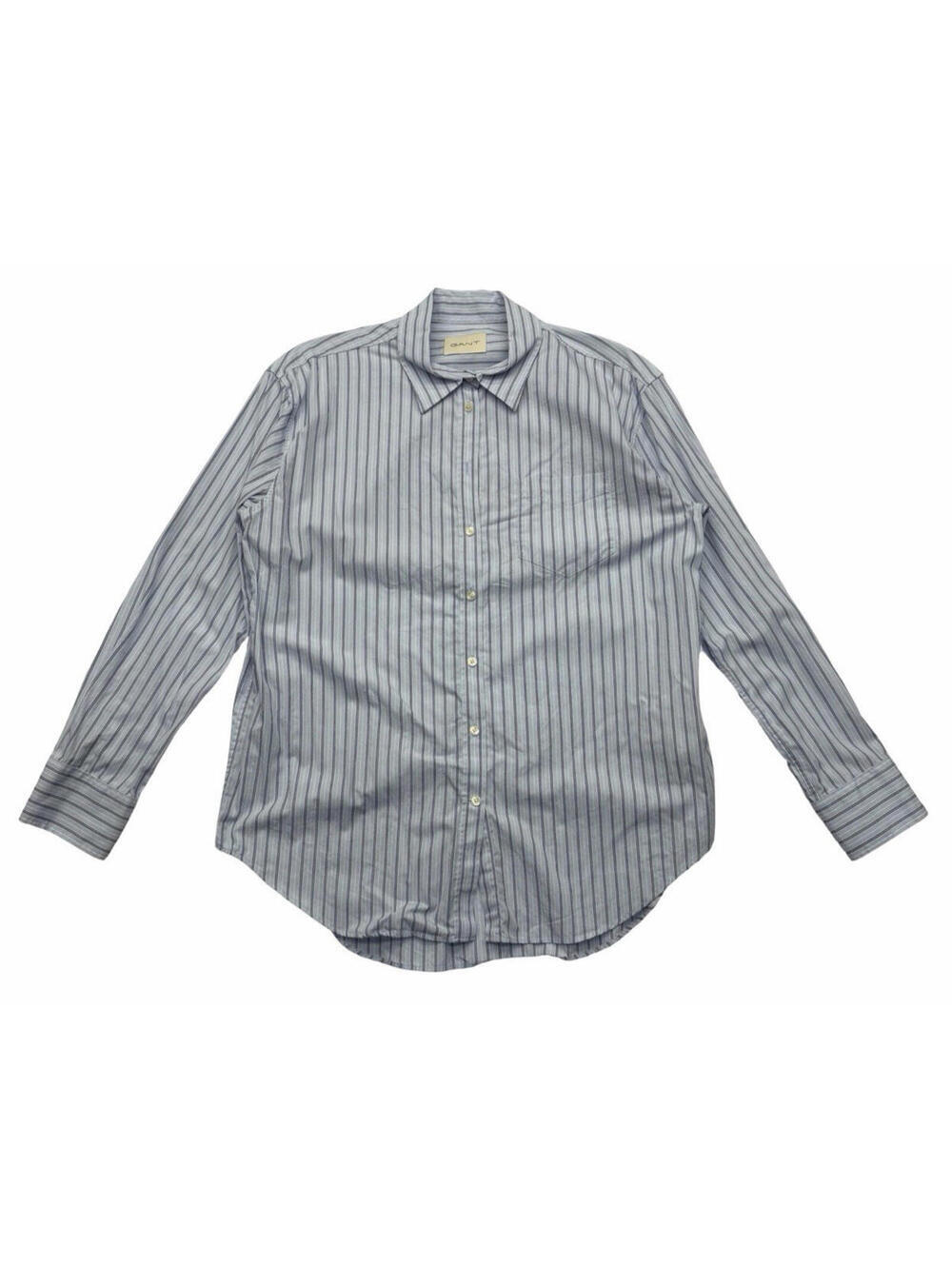 GANT Women's Button Up Shirt Cotton Striped Blue Size US 6